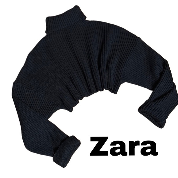Zara cropped black turtleneck ribbed sweater
Sz S - Picture 1 of 8